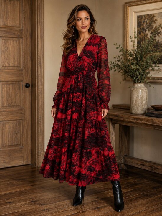 Elan Dresses & Skirts - ELAN RED TOILE MAXI DRESS MEDIUM